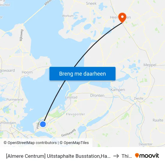 [Almere Centrum] Uitstaphalte Busstation,Haltes O,P,Q to Thialf map