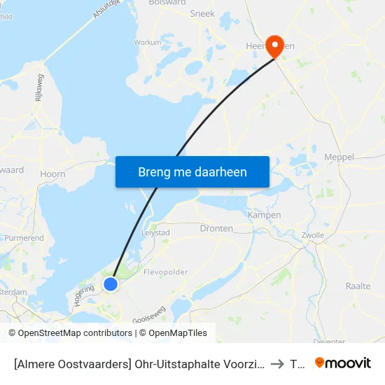 [Almere Oostvaarders] Ohr-Uitstaphalte Voorzijde, Busstrook Ambonstraat to Thialf map