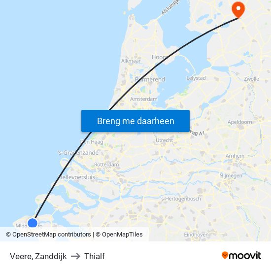 Veere, Zanddijk to Thialf map