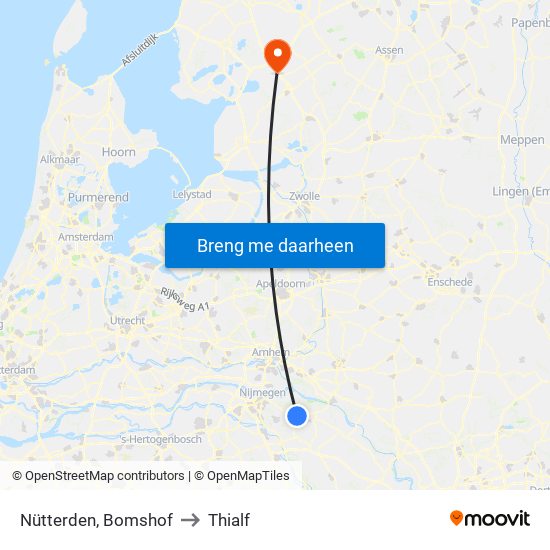 Nütterden, Bomshof to Thialf map