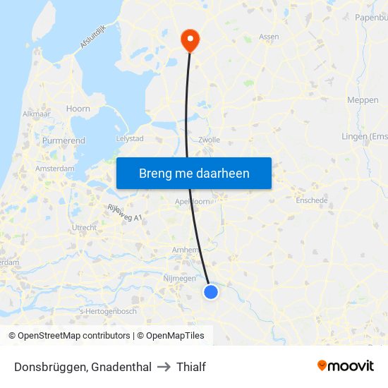 Donsbrüggen, Gnadenthal to Thialf map