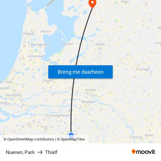Nuenen, Park to Thialf map