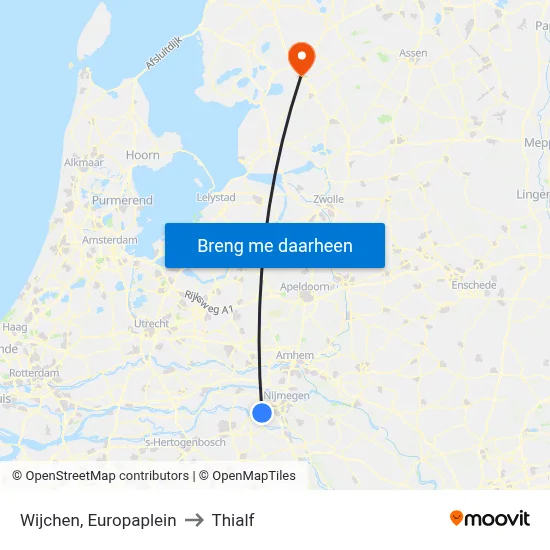 Wijchen, Europaplein to Thialf map