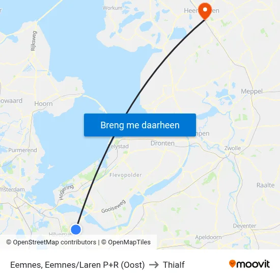 Eemnes, Eemnes/Laren P+R (Oost) to Thialf map