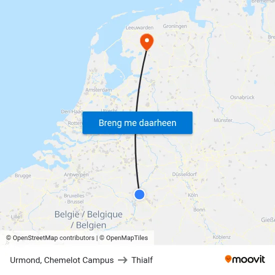 Urmond, Chemelot Campus to Thialf map