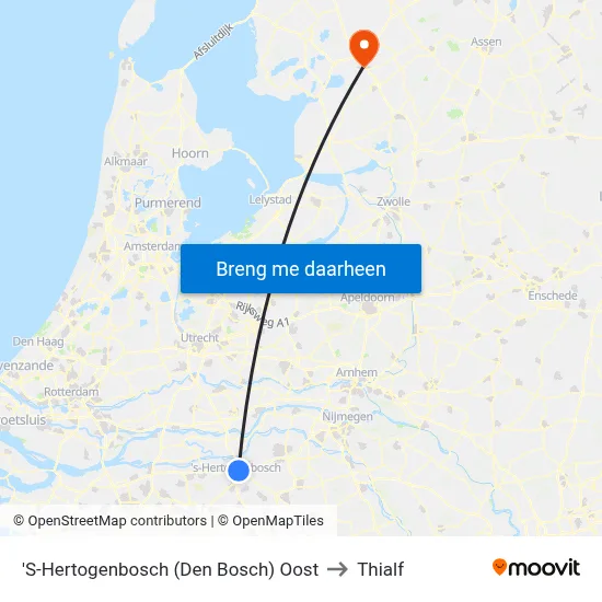 'S-Hertogenbosch (Den Bosch) Oost to Thialf map