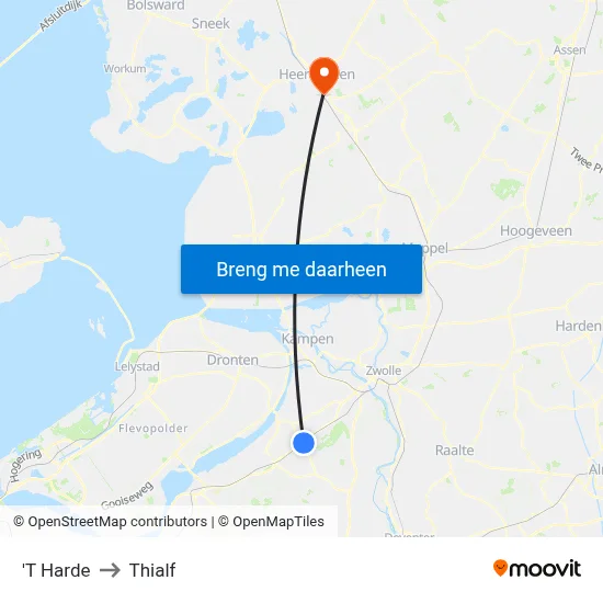 'T Harde to Thialf map