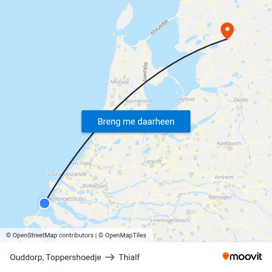 Ouddorp, Toppershoedje to Thialf map
