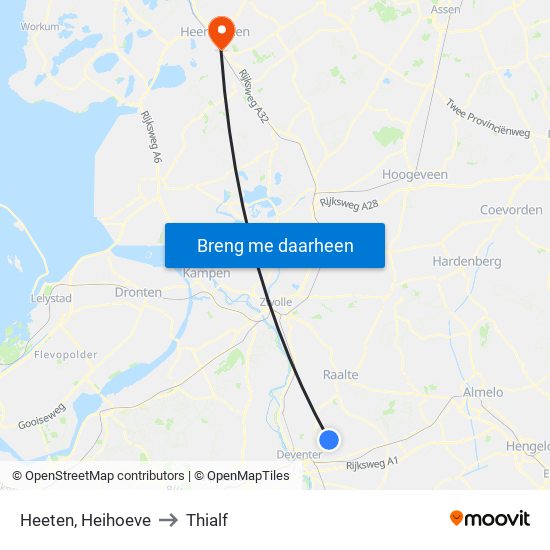 Heeten, Heihoeve to Thialf map