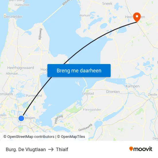 Burg. De Vlugtlaan to Thialf map