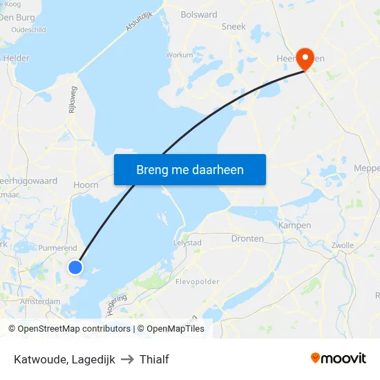 Katwoude, Lagedijk to Thialf map