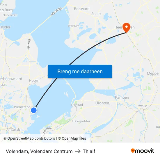 Volendam, Volendam Centrum to Thialf map