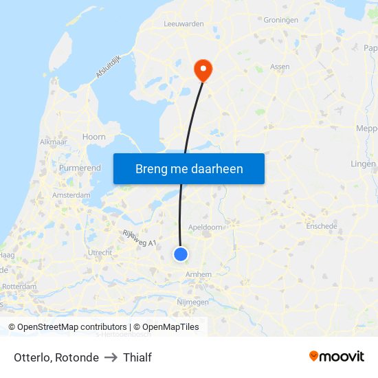 Otterlo, Rotonde to Thialf map