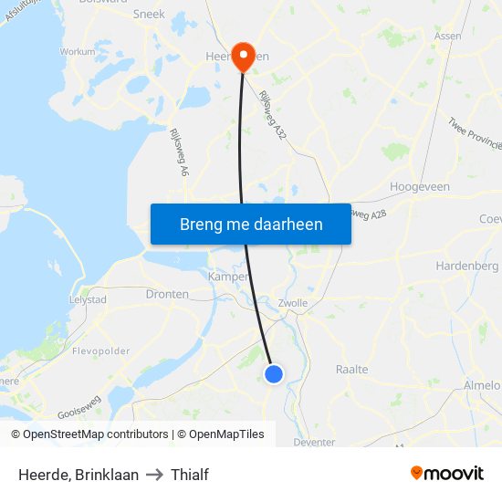 Heerde, Brinklaan to Thialf map