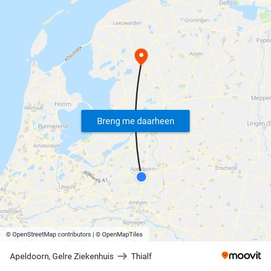 Apeldoorn, Gelre Ziekenhuis to Thialf map