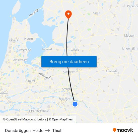 Donsbrüggen, Heide to Thialf map