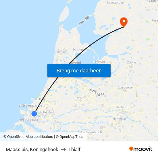 Maassluis, Koningshoek to Thialf map