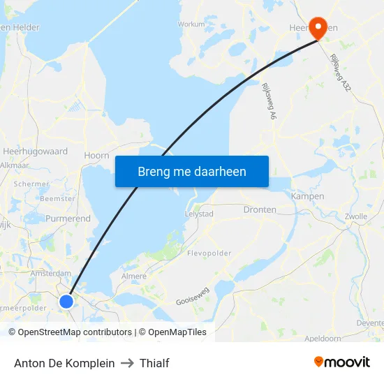Anton De Komplein to Thialf map