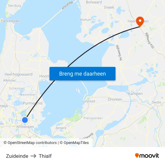 Zuideinde to Thialf map