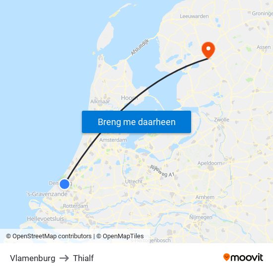 Vlamenburg to Thialf map