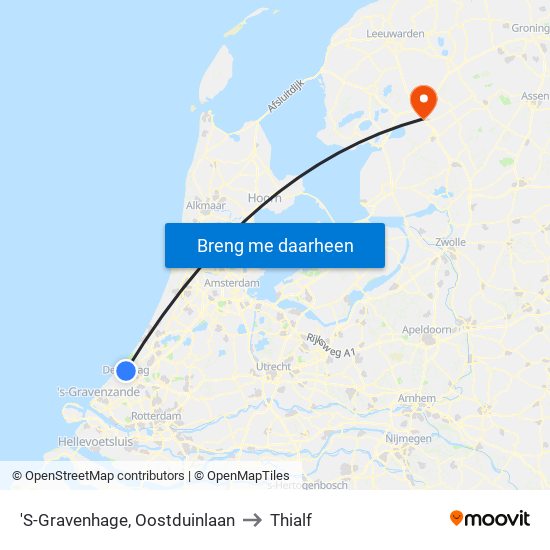 'S-Gravenhage, Oostduinlaan to Thialf map