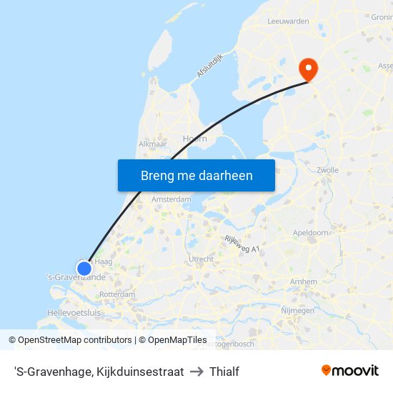 'S-Gravenhage, Kijkduinsestraat to Thialf map