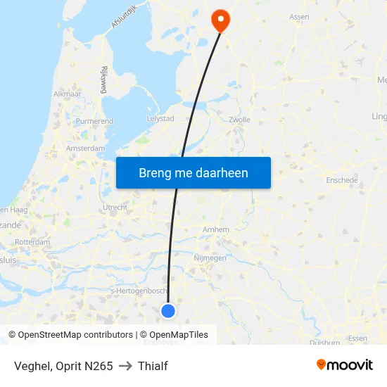 Veghel, Oprit N265 to Thialf map