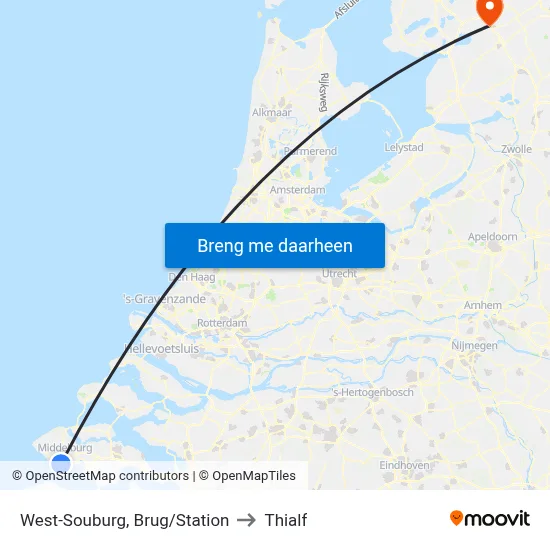 West-Souburg, Brug/Station to Thialf map