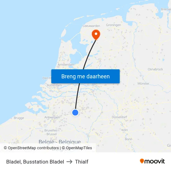 Bladel, Busstation Bladel to Thialf map