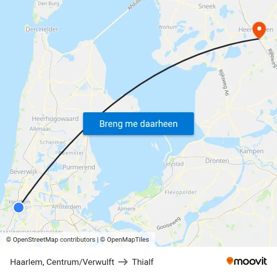 Haarlem, Centrum/Verwulft to Thialf map