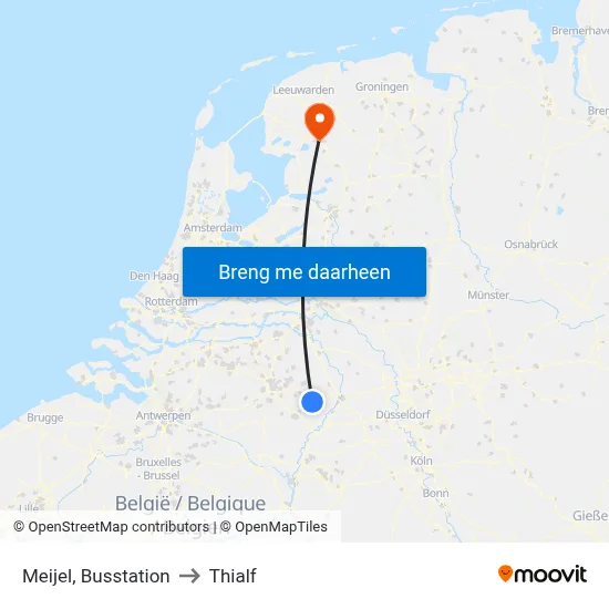 Meijel, Busstation to Thialf map