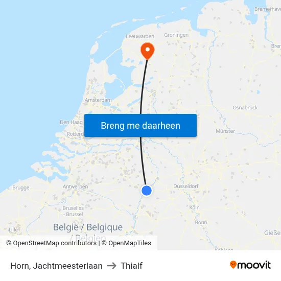 Horn, Jachtmeesterlaan to Thialf map