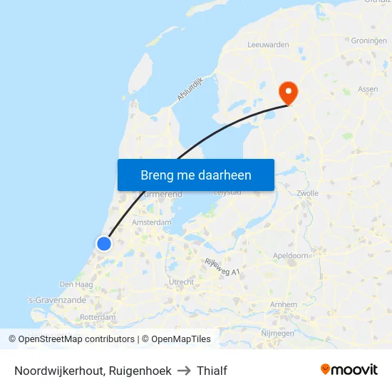 Noordwijkerhout, Ruigenhoek to Thialf map