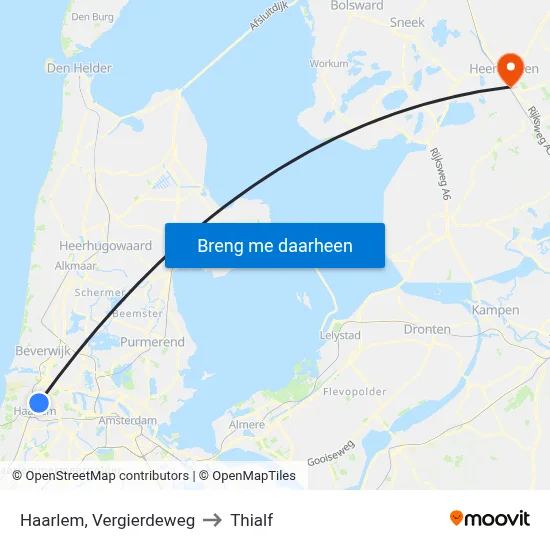 Haarlem, Vergierdeweg to Thialf map