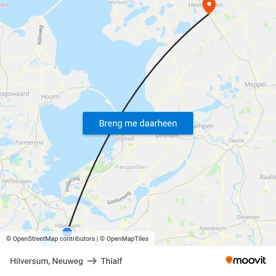 Hilversum, Neuweg to Thialf map