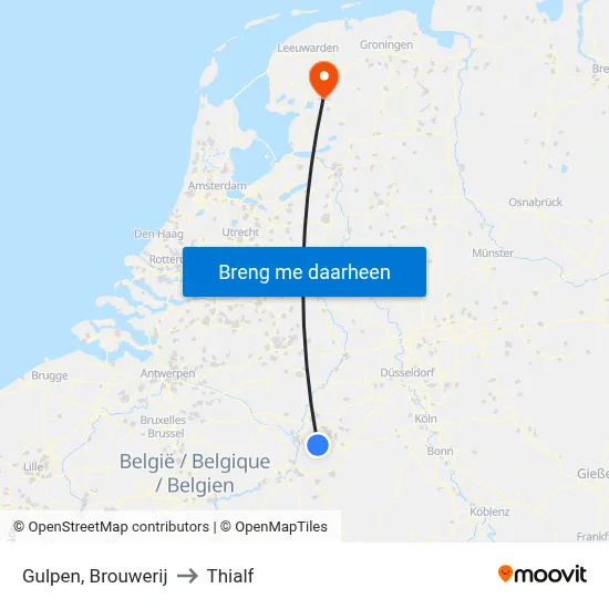 Gulpen, Brouwerij to Thialf map