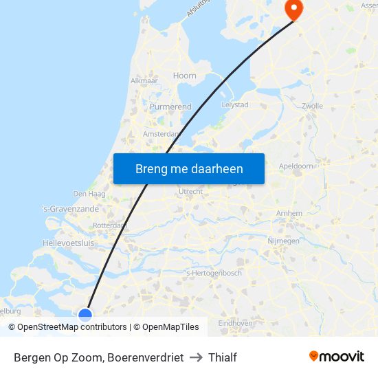 Bergen Op Zoom, Boerenverdriet to Thialf map