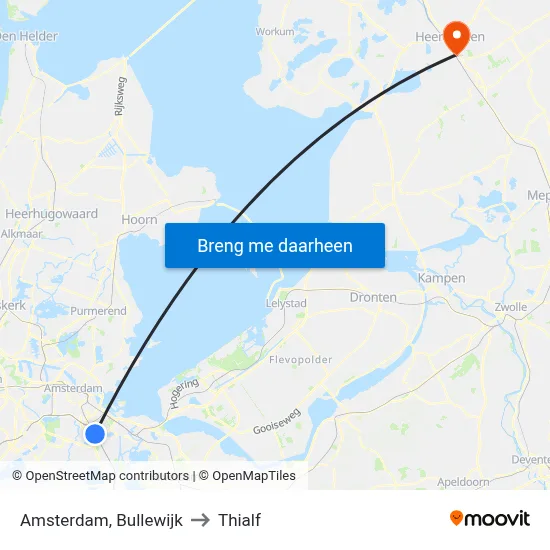 Amsterdam, Bullewijk to Thialf map