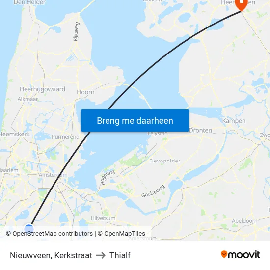 Nieuwveen, Kerkstraat to Thialf map