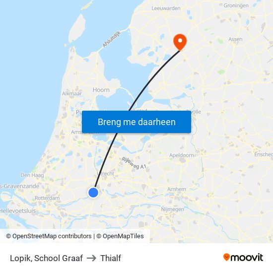 Lopik, School Graaf to Thialf map