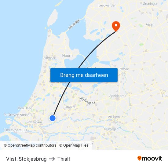 Vlist, Stokjesbrug to Thialf map