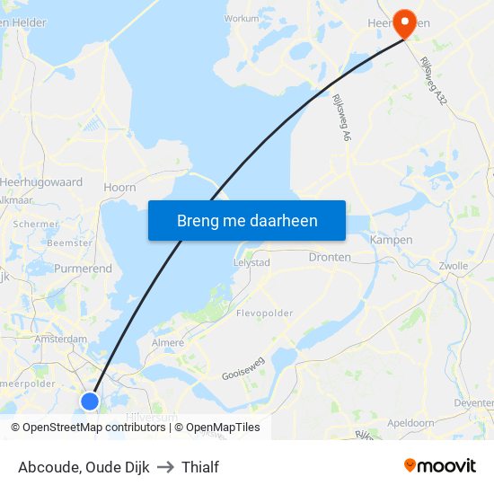 Abcoude, Oude Dijk to Thialf map