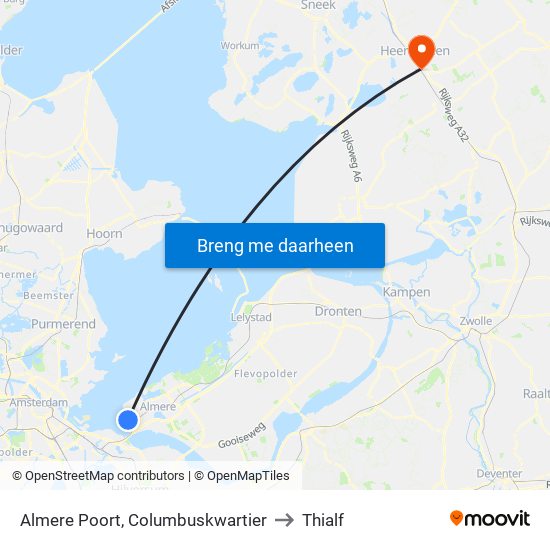 Almere Poort, Columbuskwartier to Thialf map