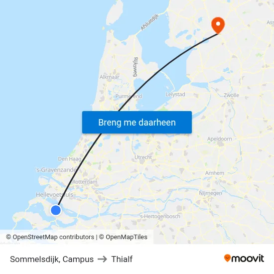Sommelsdijk, Campus to Thialf map