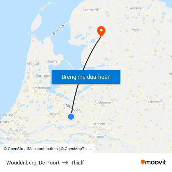 Woudenberg, De Poort to Thialf map