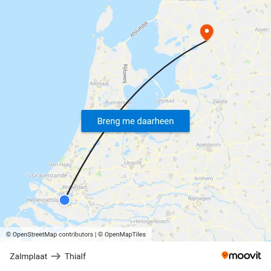 Zalmplaat to Thialf map