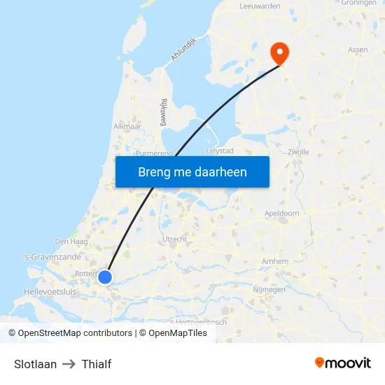 Slotlaan to Thialf map