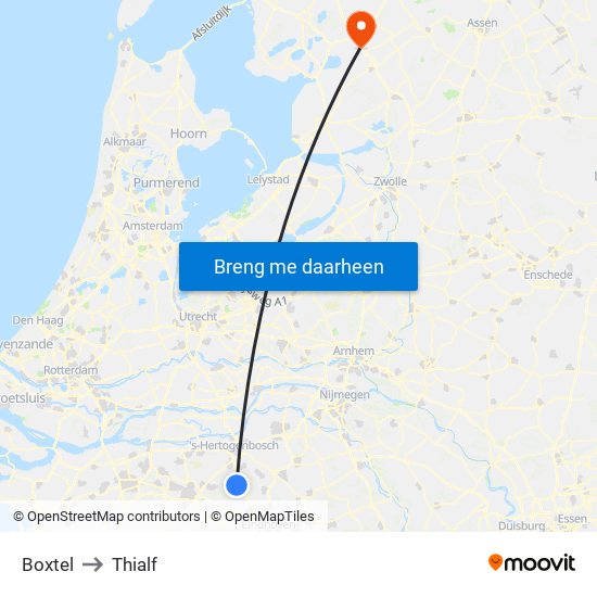 Boxtel to Thialf map