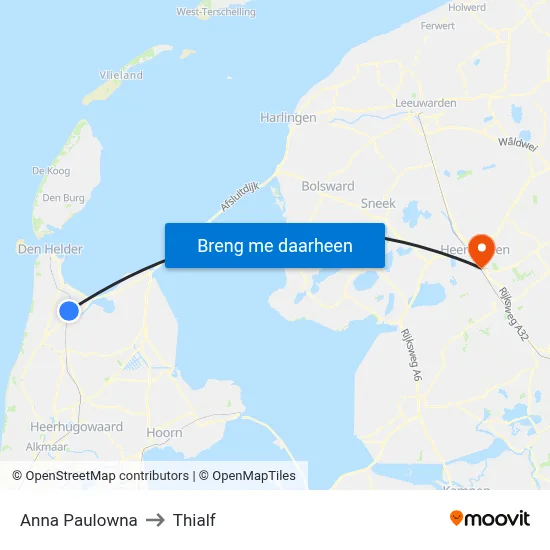 Anna Paulowna to Thialf map
