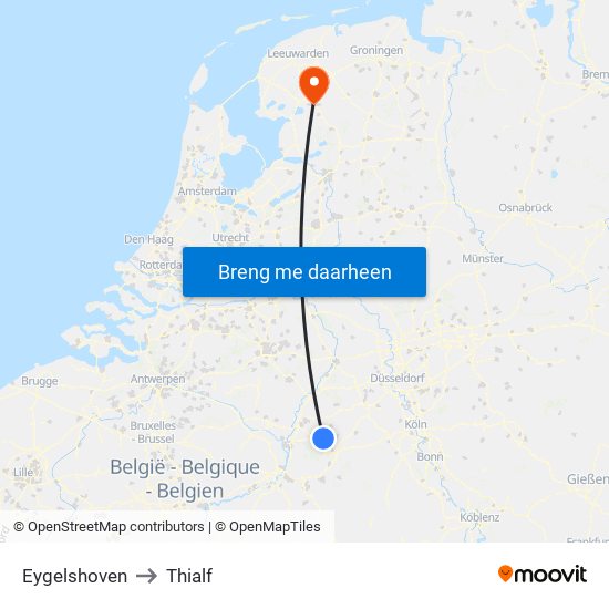 Eygelshoven to Thialf map